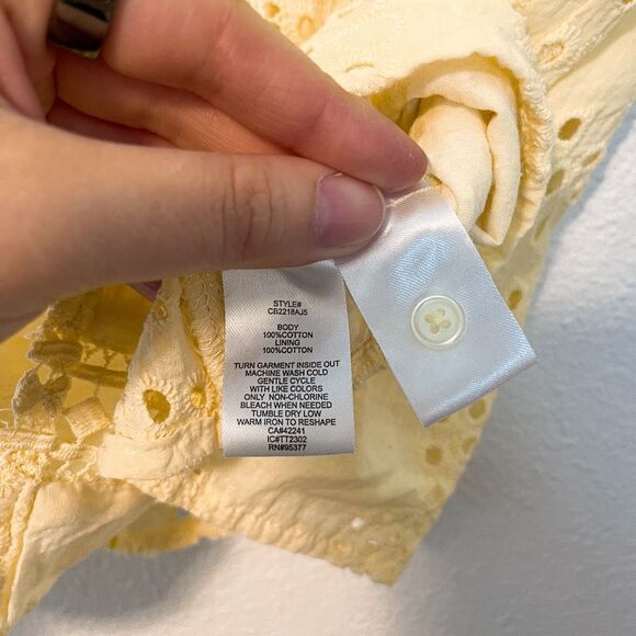 Sanctuary Embroidered Lace Ruffle Sleeve Blouse Butter Yellow S - Picture 4 of 7
